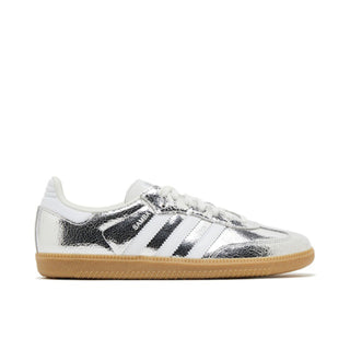 Buty Adidas Samba OG Silver Metallic Cracked Leather Srebrne - JR0035