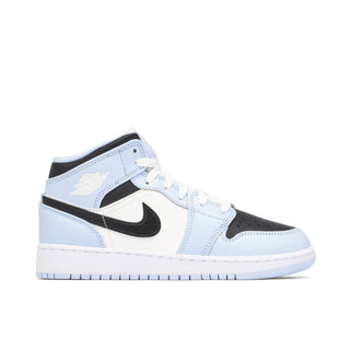 Buty Air Jordan 1 Mid Ice Blue Niebiesko-Czarne - 555112-401