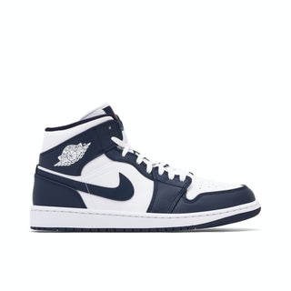 Air Jordan 1 Mid White Metallic Gold Obsidian granatowo białe - 554724-174