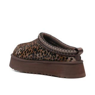 Brązowe UGG Tazz Caspian Slipper Burnt Cedar W panterkę - 1178430-BCDR