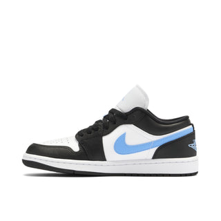 Air Jordan 1 Low Black University Blue Niebieskie logo