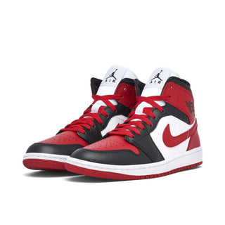 Sneakersy Air Jordan 1 Mid Alternate Bred Toe Czerwono Czarne