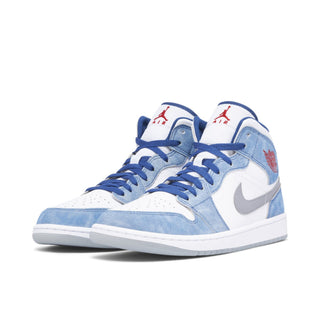 Air Jordan 1 Mid French Blue Fire Red